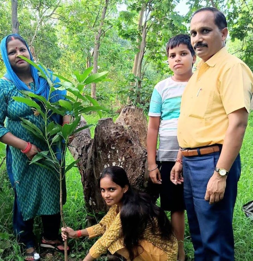 बेटी के जन्मदिन पर किया गया पौधारोपण , लोगों को वृक्षारोपण के लिए किया गया प्रेरित