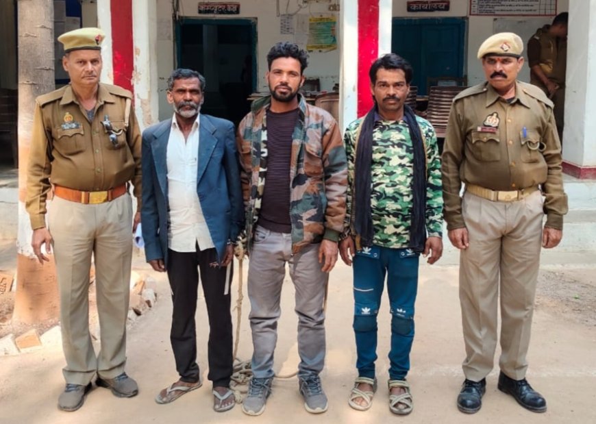 महरौनी पुलिस ने तीन नफऱ वारण्टी अभियुक्तो को किया  गिरफ्तार।