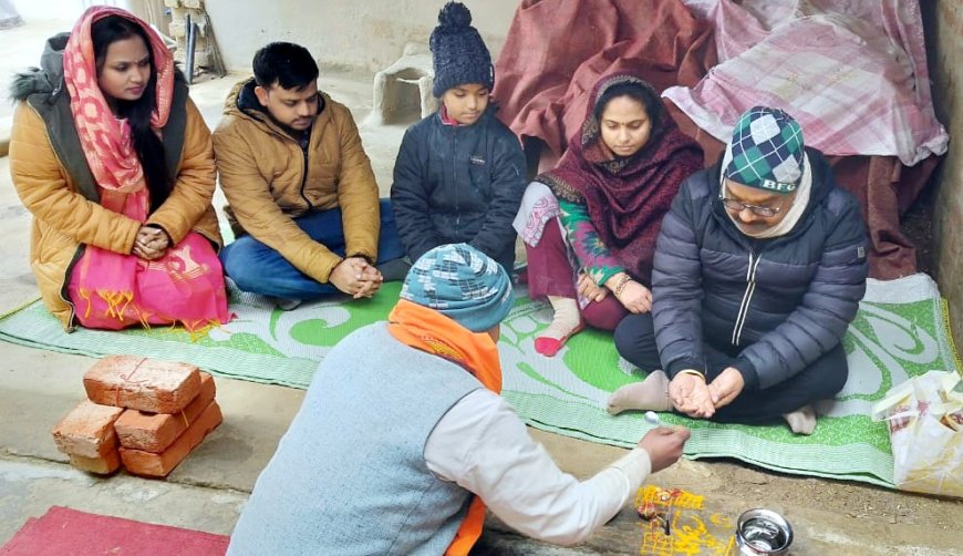 बांस बरोलिया आश्रम मे बनेगा नया कक्ष, हुआ भूमि पूजन