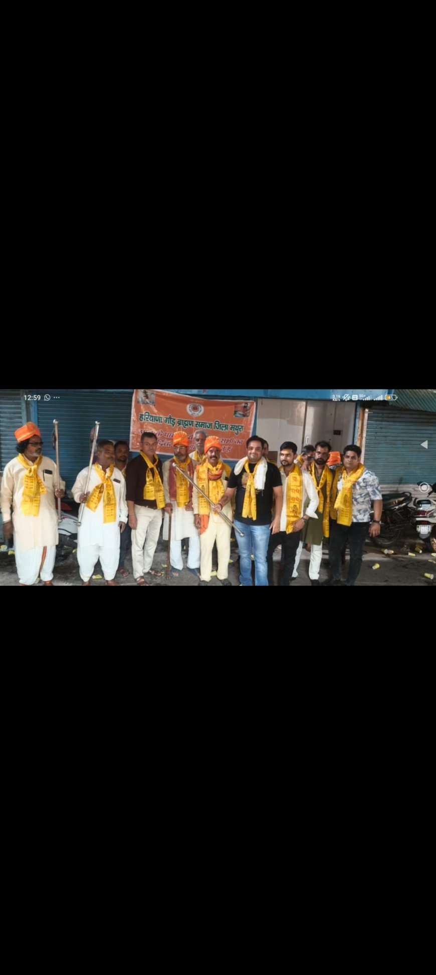 ऐतिहासिक परशुराम शोभा यात्रा में हरियाणा गोड ब्राह्मण समाज की ओर से लगाई गई मीठे शरबत की प्याऊ