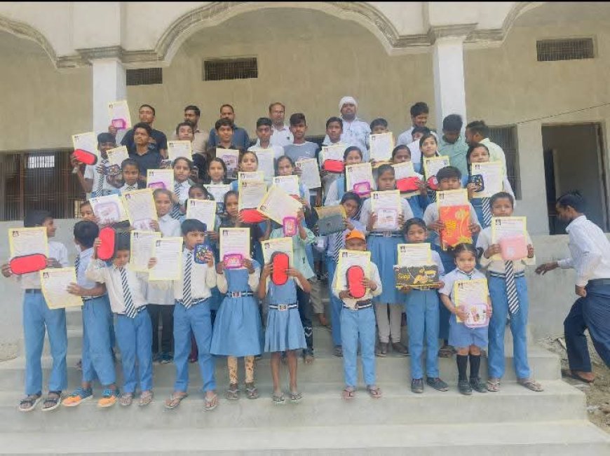 बसंत क्रांति विद्यालय कोटवाधाम में परीक्षा में उत्तीर्ण छात्र छात्राओं को रिपोर्ट कार्ड वितरित किया गया