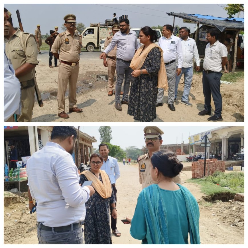 मरकामऊ में रुका पडा पुलिया निर्माण एस डी एम प्रीति सिंह ने निरीक्षण कर शुरु कराया