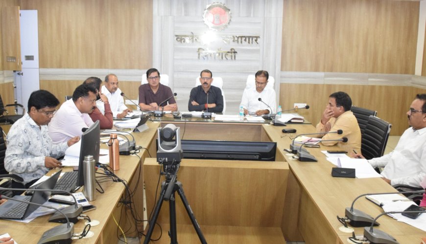 कलेक्टर की अध्यक्षता में आपदा प्रबंधन समिति की बैठक आयोजित वर्षात के पहले नालियो तालाबो की सफाई अभियान चलाकर कराये बाढ़ से प्रभावित होने वाले पुल पुलियों को चिन्हित कर बोर्ड एवं बैरिकेट लगाये