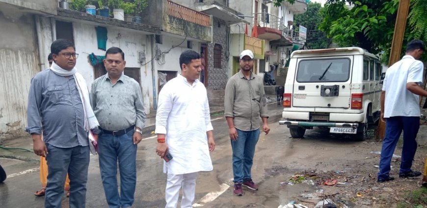 नगर निगम अध्यक्ष ने किया एलआईजी कालोनी का निरीक्षण नालियो की साफ सफाई कराकर कीटनशाक दवाओ का छिड़काव कराने का दिए निर्देश