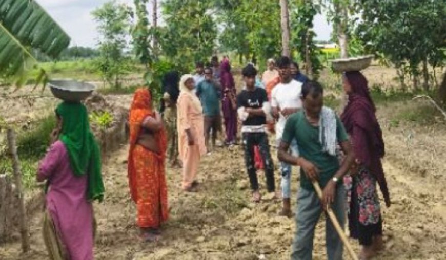 लालपुर भवंनडीह में मनरेगा के नाम पर मची लूट दो-चार मजदूर लगाकर दर्जनों की दिखाईं जा रहीं है उपस्थित