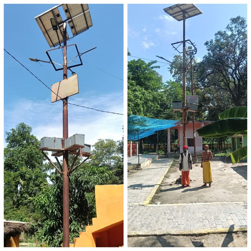 पारिजात धाम बरोलिया परिसर की दो शौर ऊर्जा लाइटे वर्षों से विगडी पडी हुई हैं प्रशासन इनको कब सही करवायेगा