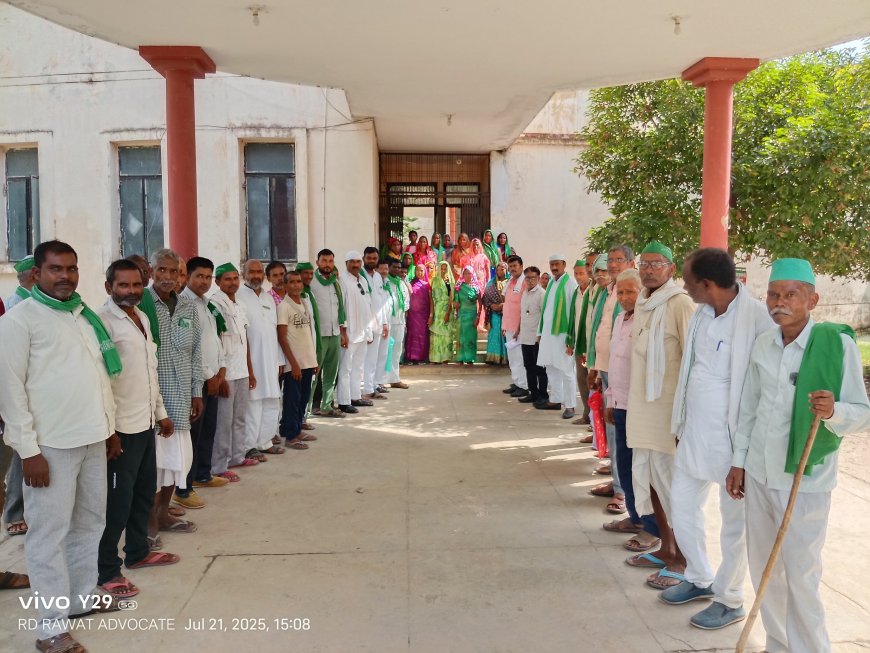 भारतीय किसान यूनियन अम्बावता गुट ने 22 सूत्रीय ज्ञापन मांग पत्र नायब तहसीलदार दिनेश पान्डेय को सौंपा