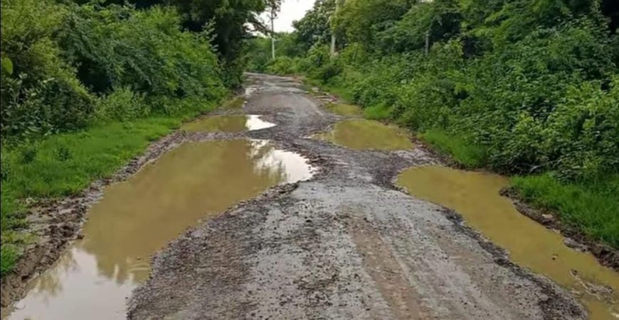 गड्ढों में तब्दील हुई पिया मवई सड़क, राहगीरों का निकलना हुआ दुश्वार,प्रतिदिन जोखिम उठाकर विद्यालय पहुंचते हैं हजारों छात्र