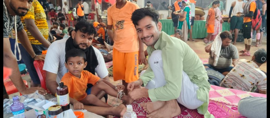 नैथला हसनपुर गांव के लोगों ने लगाया 25 में फतेहपुर गांव कटे हेतु स्थित सेवा ढाबे पर कावर भंडारा