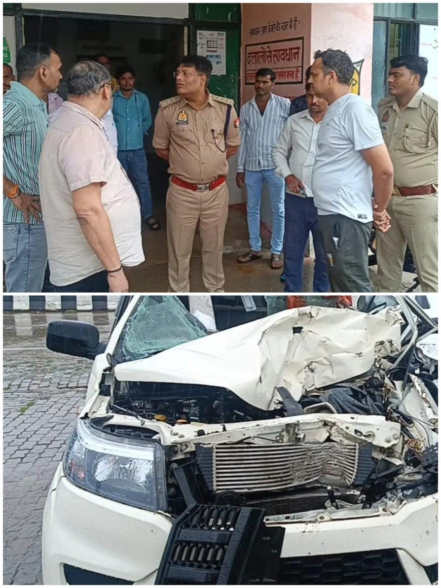 तेज रफ्तार कार ट्रैक्टर ट्राली में घुसी, सब इंस्पेक्टर व हेड कांस्टेबल की मौत कार में सवार चालक सहित सब इंस्पेक्टर गंभीर रूप से घायल, सब इंस्पेक्टर उरई रेफर
