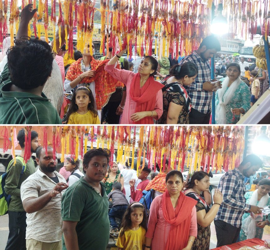 रनिया में राखी की दुकानों पर उमड़ी भीड़, बहनों ने सजावटी राखियों की खूब की खरीदारी