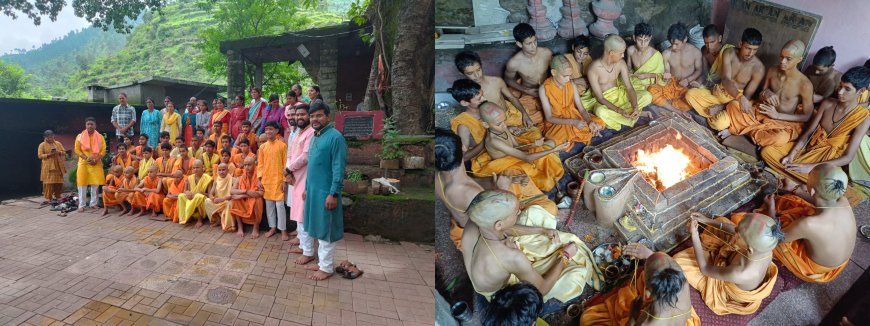 श्री हरि अगस्तेश्वर संस्कृत विद्यालय ओडली में यज्ञोपवीत संस्कार सम्पन्न।