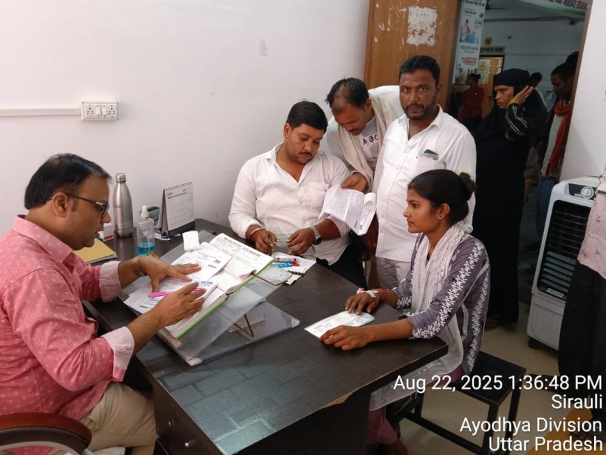 संयुक्त चिकित्सालय सिरौलीगौसपुर में मरीजों की उमडी भीड़ 698 का उपचार किया गया