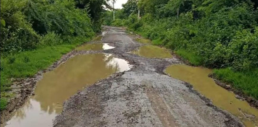 गड्ढों से कब मिलेगी राहत, तब्दील हुई मवई सड़क, राहगीरों का निकलना हुआ दुश्वार,प्रतिदिन जोखिम उठाकर विद्यालय पहुंचते हैं हजारों छात्र