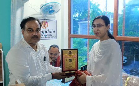 पड़री जैसे गांव में डीजीटल ई लाईब्रेरी खोलने एक अनुठा प्रयास .... विश्राम अपर आयुक्त प्रशासन   समृद्धि डीजीटल ई लाइब्रेरी का अपर आयुक्त विश्राम ने किया उद्घाटन