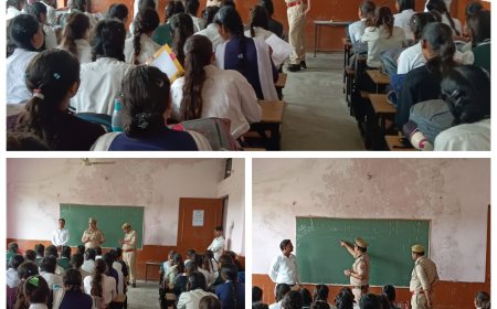 साइवर अपराध से बचाव के उपाय, पुलिस द्वारा चलाया गया अभियान, छात्र छात्राओं को किया जागरूक