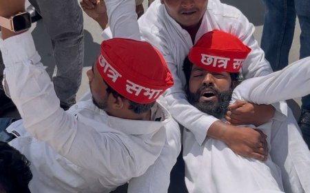 समाजवादी पार्टी छात्र सभा के पदाधिकारी  राजभवन का घेराव करने जा रहे थे हुए गिरफ्तार शाम को रिहा हुए