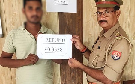 थाना पड़री साइबर क्राइम टीम द्वारा ऑनलाइन ठगी की घटना से सम्बन्धित सम्पूर्ण धनराशि ₹ 3338/- को पीड़ित के खाते में कराया गया वापस—*