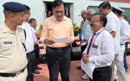 ईसीआरकेयू चोपन ने महाप्रबंधक का किया स्वागत