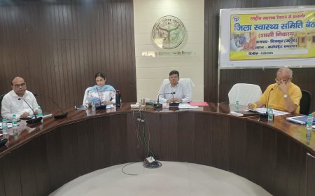 जिलाधिकारी  शिवशरणप्पा जी एन की अध्यक्षता में जिला स्वास्थ्य समिति की बैठक कलेक्ट्रेट सभागार में संपन्न हुई।