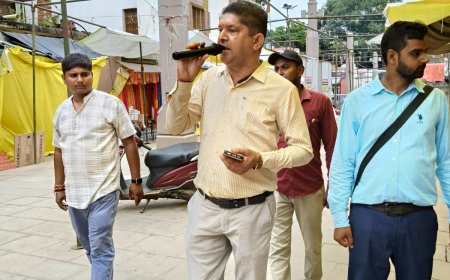 *विंध्यधाम में पालिका ने चलाया जागरूकता अभियान,पॉलीथिन मिलने पर ग्यारह सौ का चालान