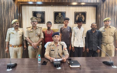 भेड़ चोरी की 03 घटनाओं का खुलासा, 04 अन्तर्जनपदीय चोर गिरफ्तार, चोरी की 12 भेड़ सहित घटना में प्रयुक्त टवेरा कार,  एक अदद देशी तमंचा 315 बोर, 2 अदद जिन्दा कारतूस व 03 अदद मोबाइल फोन बरामद