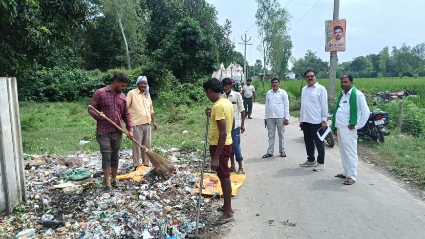 सेवा पखवाडा कार्यक्रम अभियान के तहत तहसील मुख्यालय के सामने सफाई कराई गई
