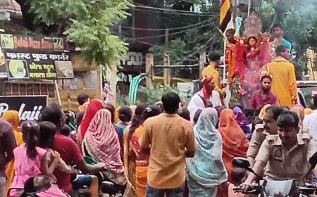 आज मां दुर्गा जी का भावुक मन से दिया गया विदाई