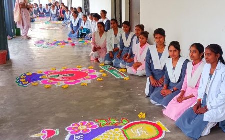 विमला देवी डिग्री कॉलेज स्मारक महाविद्यालय, जगदीश खजूरी में  रंगोली प्रतियोगिता का आयोजन