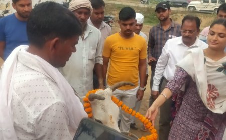 खरसेडा गौशाला पहुंची सीडीओ ने गौ माता की पूजा कर प्रकृति संरक्षण का दिया संदेश