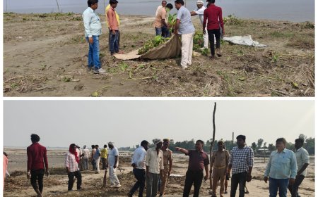 सरयू नदी घाघरा के समीप तेलवारी छठ पूजा घाट का तहसीलदार बालेन्दु भूषण वर्मा ने निरीक्षण किया और पूजा घाट तैयार करवा रहे ग्राम विकास अधिकारी राजेश कुमार रावत को आवश्यक दिशा निर्देश दिए