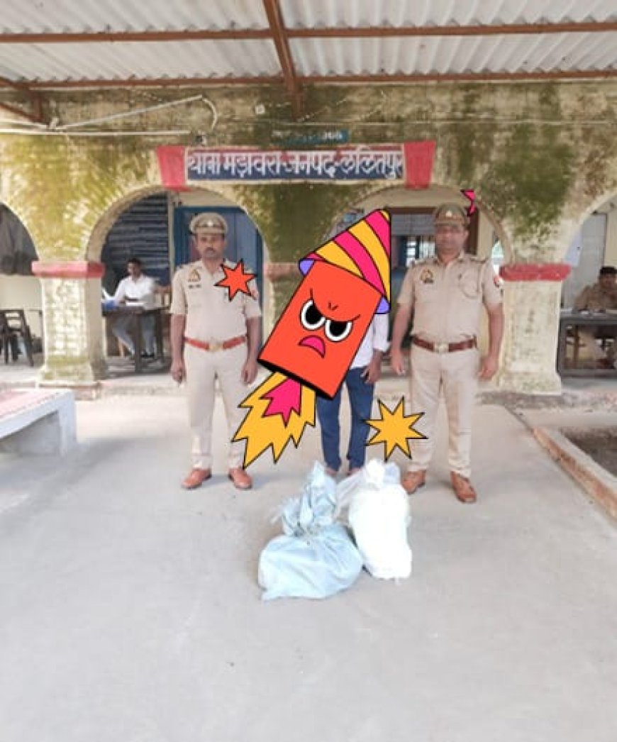 विभिन्न प्रकार की अवैध आतिशबाजी पटाखे सहित अभियुक्त गिरफ्तार