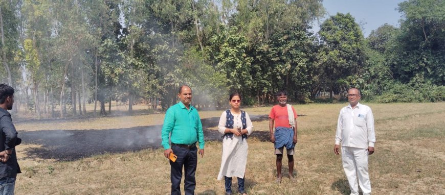 पराली जलाने वाले किसान पर नायब तहसीलदार अन्नू सिंह ने पांच हजार रुपए जुर्माना किया