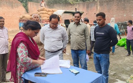 एस डी एम प्रीति सिंह ने विपणन धान क्रय केंद्र बदोसरांय का निरीक्षण किया