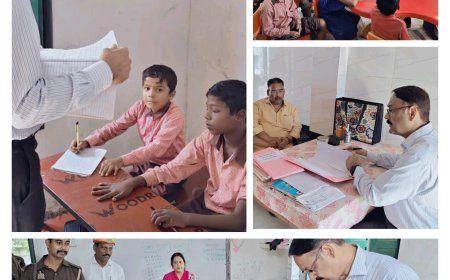 संत कबीर नगर के जिलाधिकारी ने किया प्राथमिक एवं उच्च प्राथमिक विद्यालय तथा पंचायत भवन का  निरीक्षण