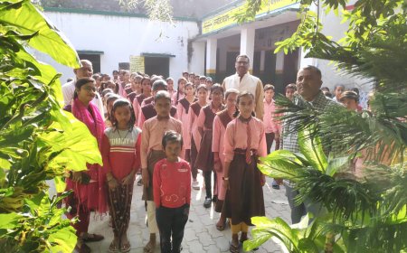 वन्दे मातरम् गीत के 150 वर्ष पूर्ण होने पर विद्यालय में हुए कार्यक्रम।