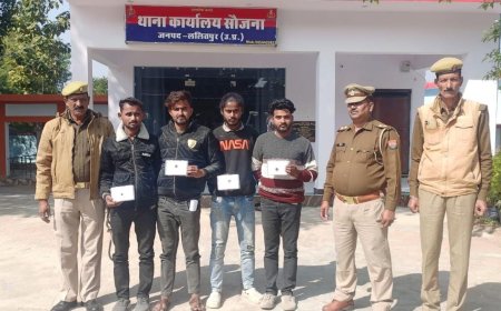 सौजना पुलिस द्वारा चोरी के अभियोग में वांछित चार नफर अभियुक्तगण को किया गिरफ्तार