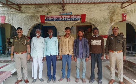 मड़ावरा पुलिस ने पांच नफर वारण्टी अभियुक्तगण गिरफ्तार