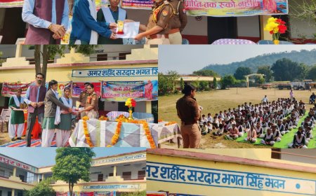 सड़क सुरक्षा अभियान के तहत शासन द्वारा संचालित यातायात माह के अन्तर्गत थाना नाराहट पुलिस टीम द्वारा स्वामी विवेकानन्द इण्टर कालेज के छात्र छात्राओं को किया जागरुक