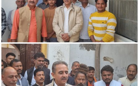 केन्द्रीय वन पर्यावरण एंव विदेश राज्यमंत्री कीर्ति वर्धन सिंह ननिहाल कोटवाधाम पहुंचे महन्त विशाल दास आदि से कोटवाधाम मेले के विकास पर वार्ता किया