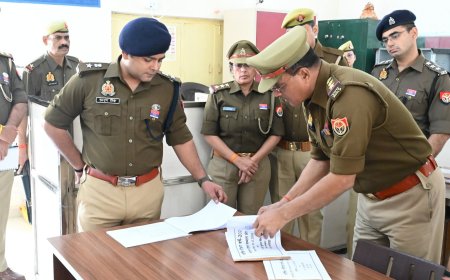 एसपी ने पुलिस लाइन का किया वार्षिक निरीक्षण