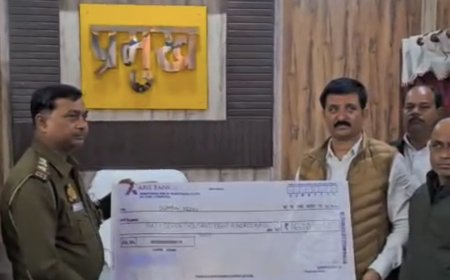 बभनी थाना पर तैनात सिपाही के आकास्मिक मौत पर सहायता राशि में छ: माह का वेतन दिया,राजन सिंह