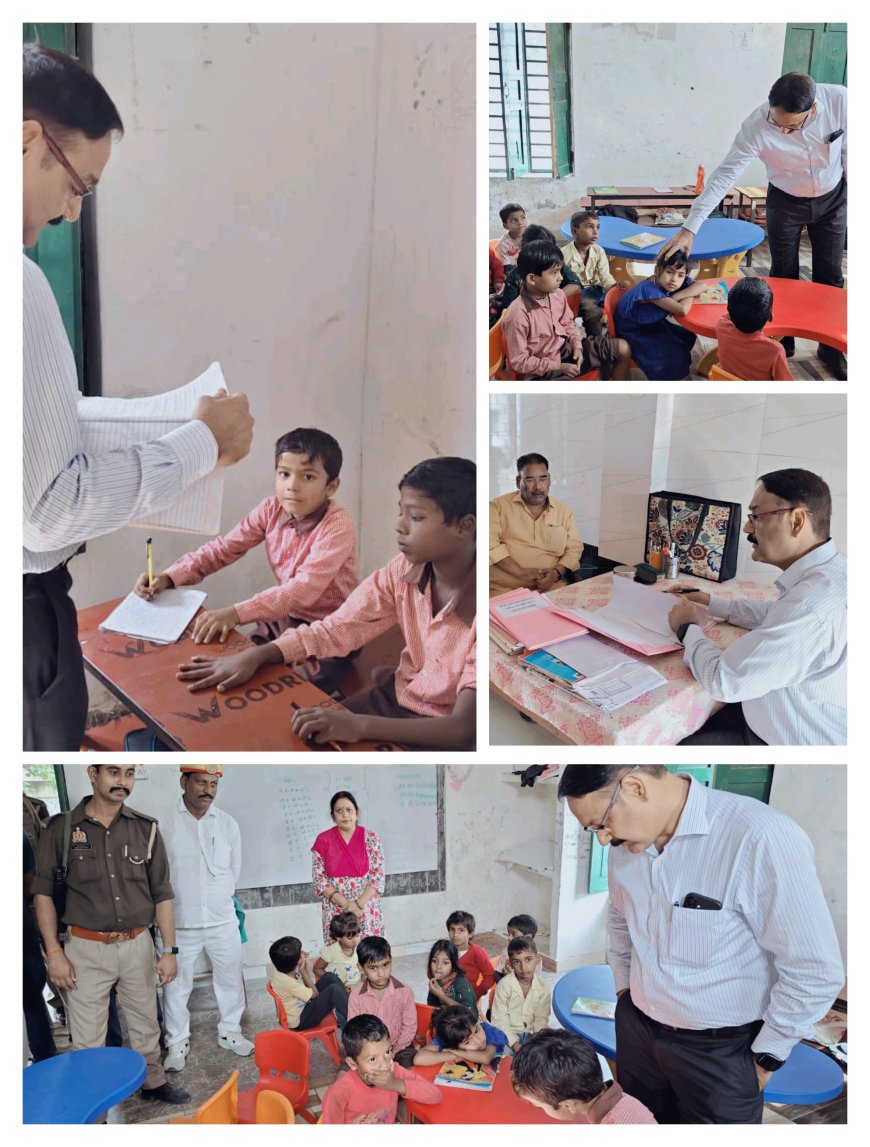 संत कबीर नगर के जिलाधिकारी ने किया प्राथमिक एवं उच्च प्राथमिक विद्यालय तथा पंचायत भवन का  निरीक्षण