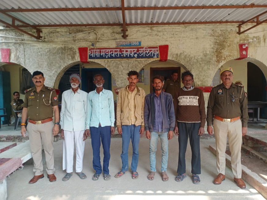 मड़ावरा पुलिस ने पांच नफर वारण्टी अभियुक्तगण गिरफ्तार