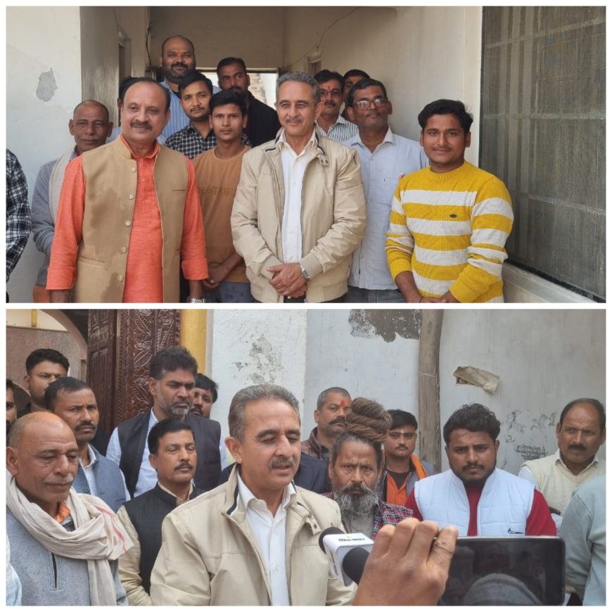 केन्द्रीय वन पर्यावरण एंव विदेश राज्यमंत्री कीर्ति वर्धन सिंह ननिहाल कोटवाधाम पहुंचे महन्त विशाल दास आदि से कोटवाधाम मेले के विकास पर वार्ता किया