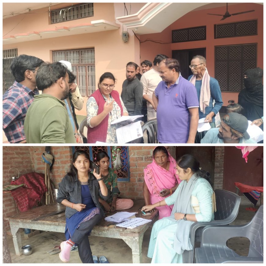 एस डी एम प्रीति सिंह तहसीलदार बालेन्दु भूषण वर्मा क्षेत्र के कई बूथों पर एस आई आर कार्यों का निरीक्षण किया