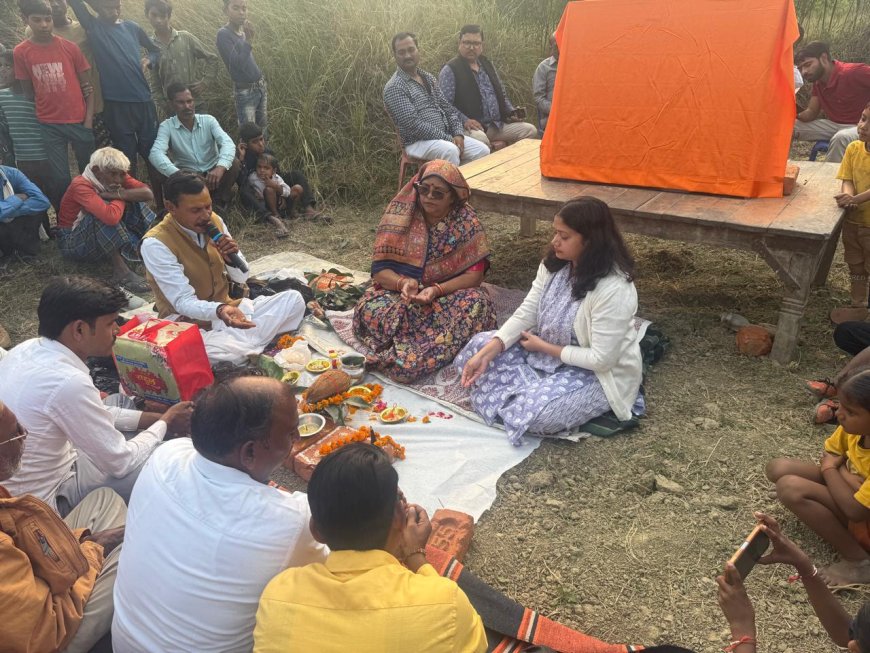 विधायक कृष्णा पासवान ने ग्राम छीमी में सामुदायिक मिलन केन्द्र का किया शिलान्यास