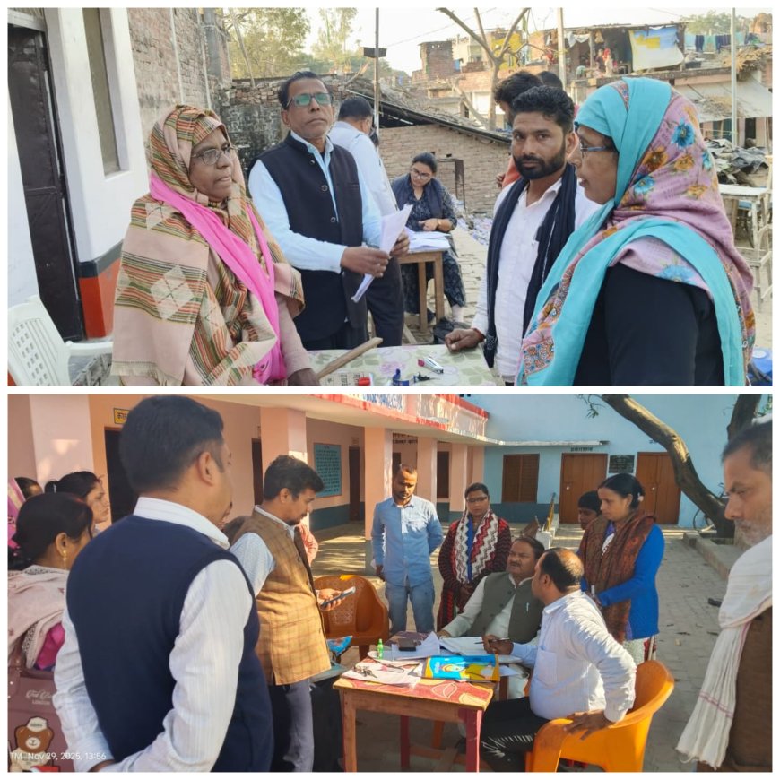 जिला मत्स्य अधिकारी,एस डी एम, तहसीलदार,तथा सहायक विकास अधिकारी पंचायत तकनीकी सहायकों ने पोलिंग बूथों पर एस आई आर कार्यों का  निरीक्षण किया