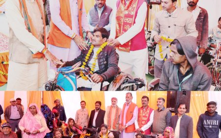 कृत्रिम अंग सहायक उपकरण योजनान्तर्गत सहायक उपकरण वितरण शिविर का आयोजन