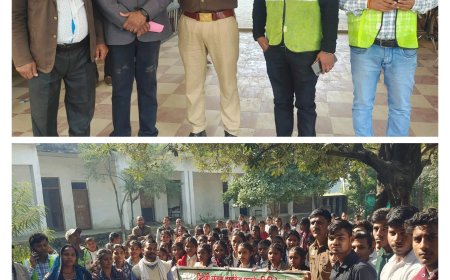 राम बहादुर सिंह इंटरमीडिएट कॉलेज में सड़क सुरक्षा जीवन रक्षा की शपथ का आयोजन